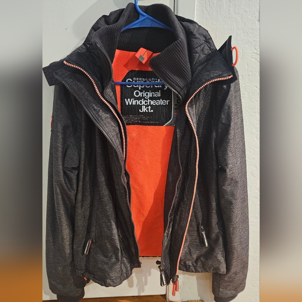 Superdry Original Windcheater Jacket - Grey and Pink